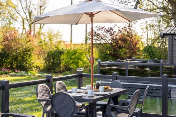 Outdoor dining on decking