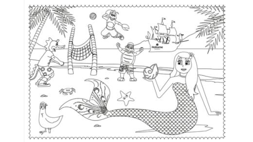 Sammy squad colouring graphic   Coral