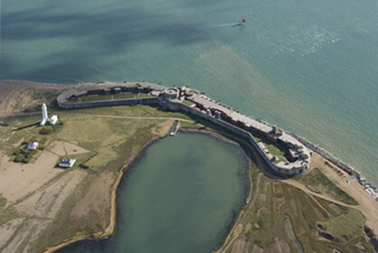 Arial view of Hurst Castle, Milford On Sea