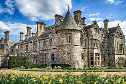 Grand house and gardens at Beulieu 