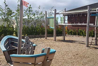 Adventure playground apparatus at Hoburne Blue Anchor 