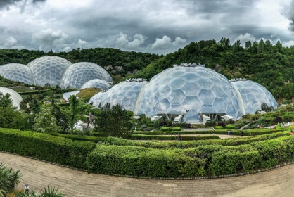 External view of biodomes at the Eden Project