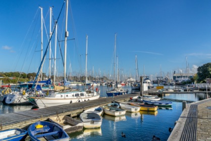 Lymington Harbour on sunny day