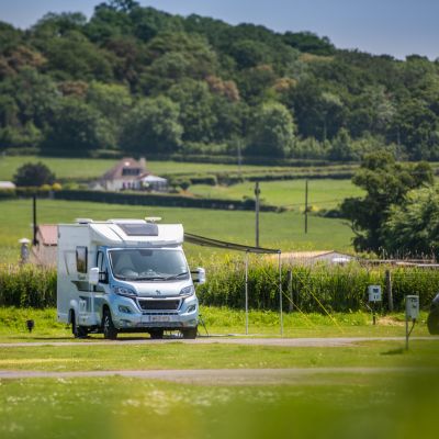 Touring caravan at Blue Anchor