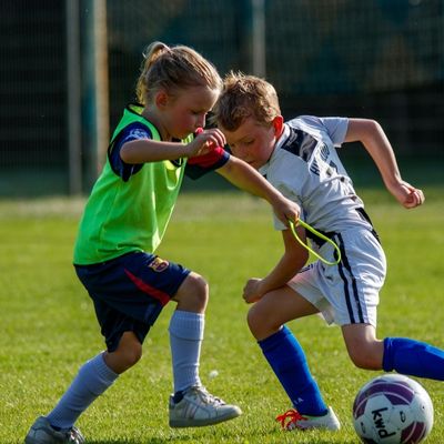 Children playing football