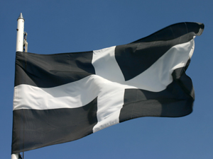 Cornish flag on blue sky