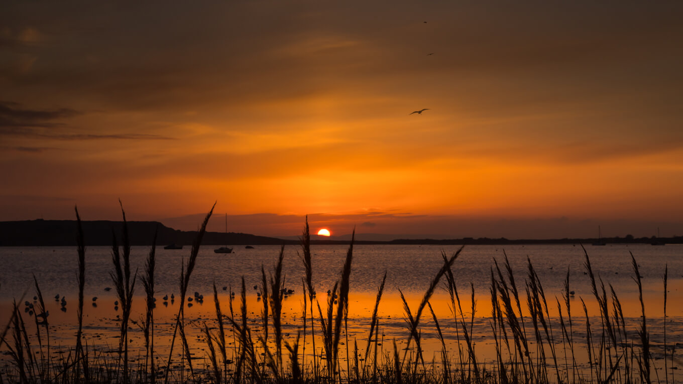 Sunset at Mudeford, a short walk from Hoburne Park