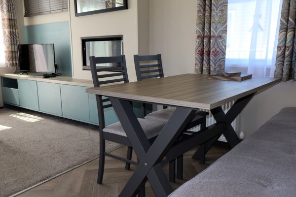 Select caravan - dining area, table and chairs