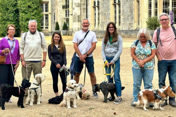 Owners meet up with dogs at Highcliffe Castle