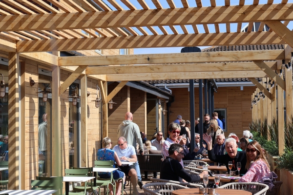 Outdoor terrace of The Compass 