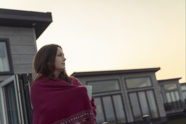 Women on the balcony looking out to a view