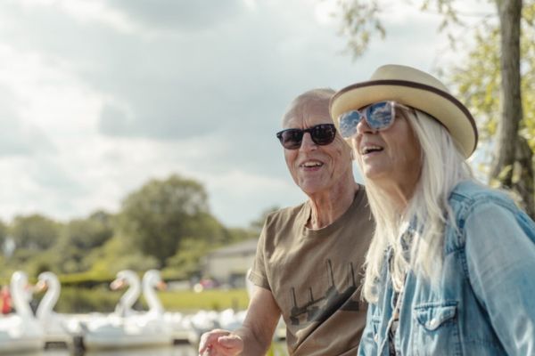 Older couple enjoying the Cotswold lakes