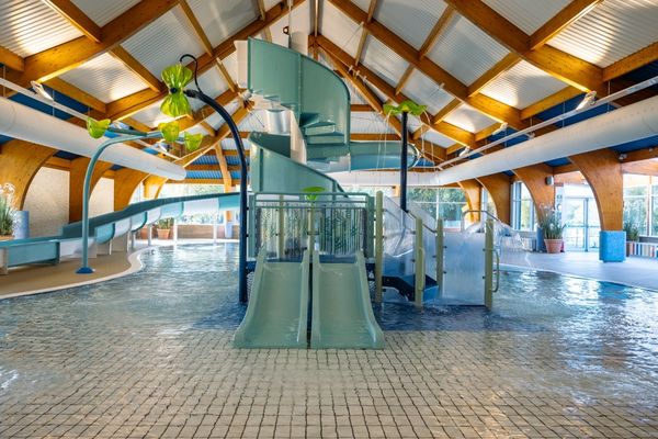 Indoor pool with flume at Cotswold