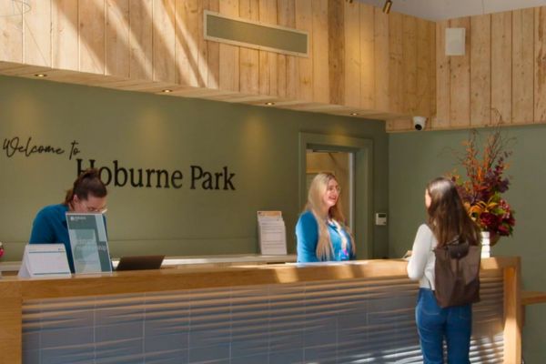 Hoburne Park reception area checking in