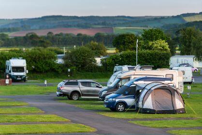 Campervans in the touring field