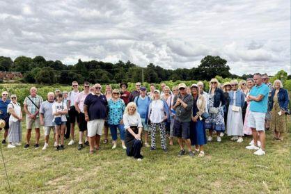 Large group of people enjoying a day out