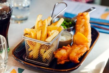 Plate of fish and chips