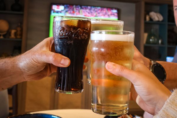 The World Cup = people cheering their drink