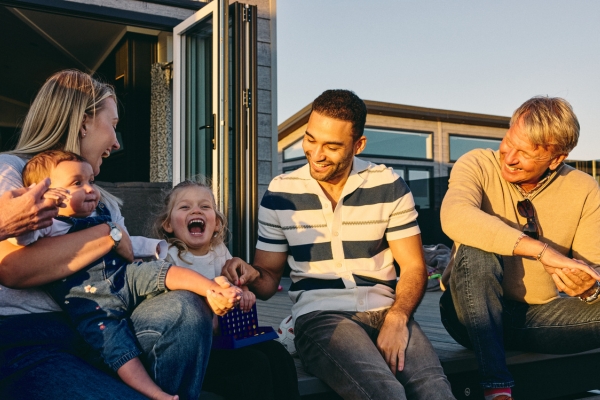 family enjoying time together on the decking